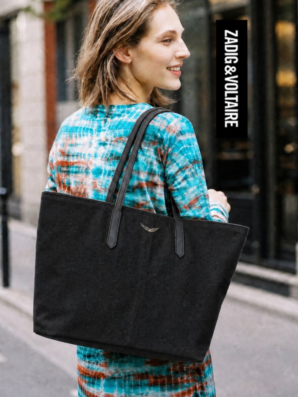 Mick Wings Canvas Tote: black